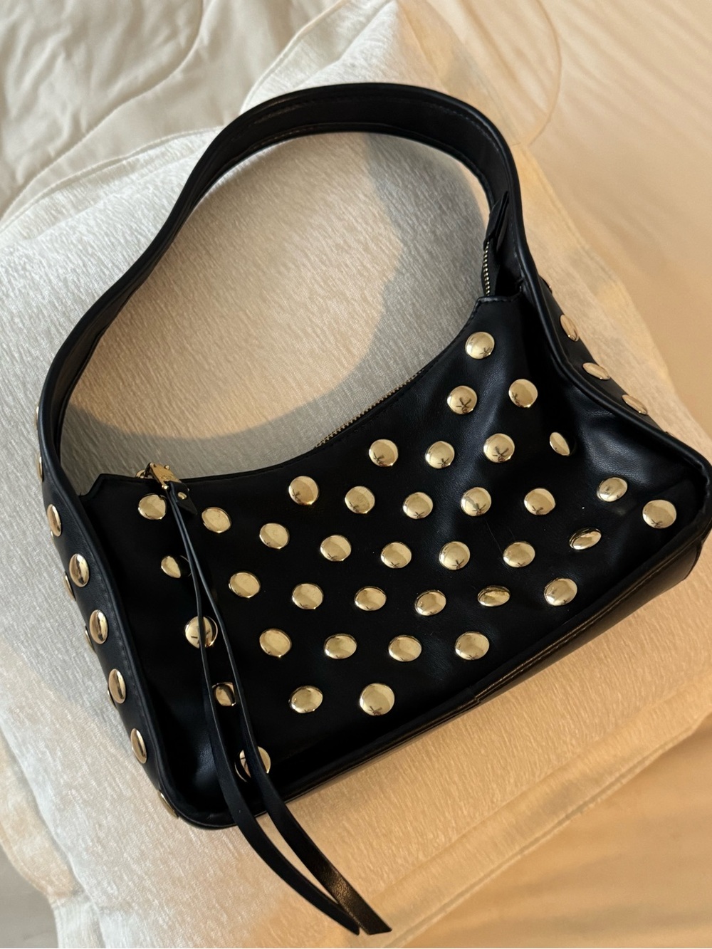 Steve Madden Faux Leather Gold Studded Shoulder Bag | Excellent Condition